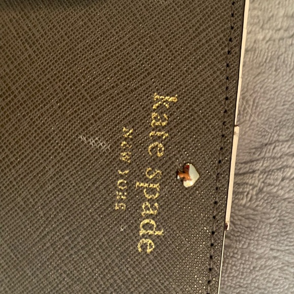 Kate Spade NY leather wallet grey & white - Picture 8 of 11